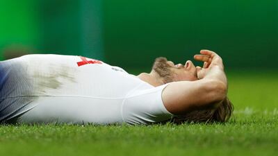 Tottenham's Harry Kane reacts missing a chance to score. Action Images via Reuters