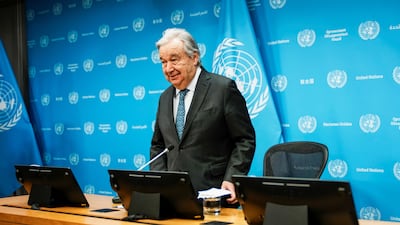 UN Secretary General Antonio Guterres outlines his priorities for 2026 in New York City, on January 29. Reuters
