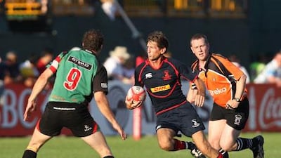 Player-coach Shane Thornton, centre, wants Jebel Ali Dragons to focus on playing rugby in their bid to win.