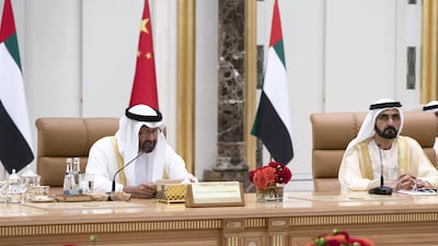UAE and China in talks at the Presidential Palace in Abu Dhabi. Crown Prince Court - Abu Dhabi