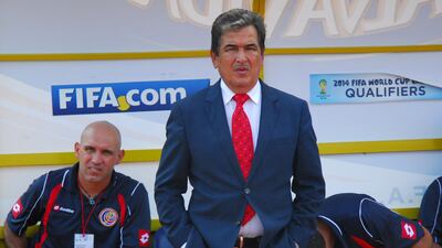 Jorge Luis Pinto on at the end of the 2014 World Cup qualifier match against Honduras in 2013. AFP