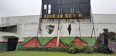 The tunnel leading to the pitch from the changing rooms, gym and press area. Juman Jarallah / The National