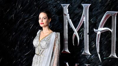 Angelina Jolie in Ralph & Russo at the UK premiere of 'Maleficent: Mistress of Evil' in London on October 9, 2019. EPA