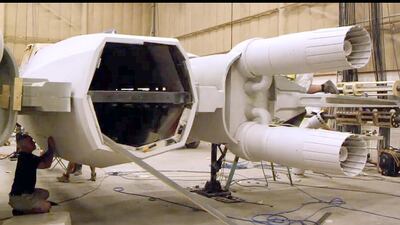 Handouts stills from a four-minute clip from Star Wars: The Force Awakens that J.J. Abrams showed at Comic Con San Diego that highlight the filming in Abu Dhabi last year. Courtesy Lucasfilm