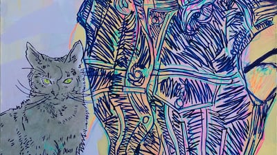 Hope Gangloff created 'Sketch of Caitlin MacQueen for McQueen" for the Alexander McQueen exhibition. Photo: Alexander McQueen