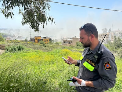 Hussein Jaber at work for the Lebanese Civil Defence in the weeks before his death. The National