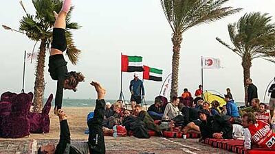 Endurance competitors take the chance to exercise and relax after yesterday’s cancellation.