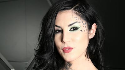 American tattoo artist and television personality Kat Von D will come to Dubai to launch her new make-up line at Sephora. Damian Shaw / Newspix / Getty Images