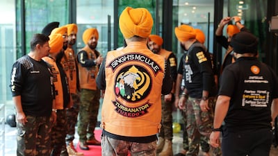 Members of Singhs Motorcycle Club UAE during the group's eighth anniversary celebrations in Dubai. All photos: Pawan Singh / The National