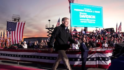 Jim Jordan, a US representative from Ohio, arrives to speak before former president Donald Trump at a rally in Ohio. AP