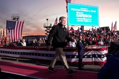 US Representative Jim Jordan arrives to speak at a rally with former president Donald Trump in Ohio in 2022. AP