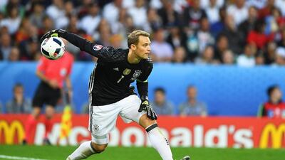 Germany goalkeeper Manuel Neuer in action against Ukraine in Group C. Marius Becker / EPA