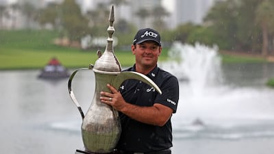 Patrick Reed after winning the 2026 Hero Dubai Desert Classic at the Emirates Golf Club. AFP