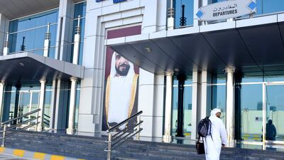 The start of the journey. Thamer walks into the departures lounge at Abu Dhabi's Al Bateen Airport after a short taxi ride from The National's office on 15th Street and Muroor Road.