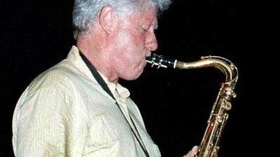 Bill Clinton played first saxophone in the Arkansas state band.