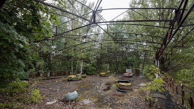 A playground is seen in Prypyat. Ukrainian Presidential Press Office via AP