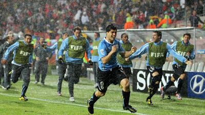 Luis Suarez and Uruguay reached the semi-finals at the 2010 World cup. Doug Pensinger / Getty Images / June 26, 2010