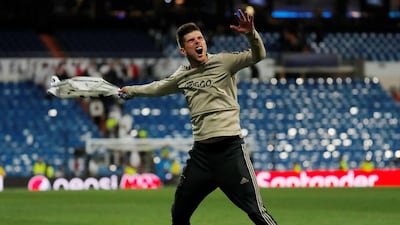 Ajax's Klaas-Jan Huntelaar celebrates at the end of Ajax's victory over Real Madrid. Reuters
