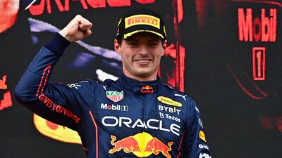 Dutch driver Max Verstappen celebrates victory. AFP