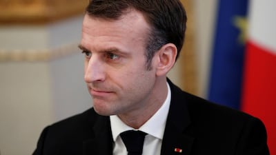 French President Emmanuel Macron meets with representatives of trade unions, employers' organisations and local elected officials at the Elysee Palace in Paris, France December 10, 2018. Yoan Valat/Pool via REUTERS