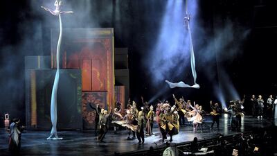 The opening night of ' 1001 Nights: The Last Chapter' at the Al Majaz Amphitheatre in Sharjah. Satish Kumar / The National