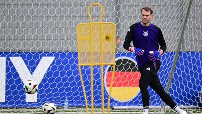 Germany goalkeeper Manuel Neuer in training. AFP