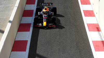 Red Bull's Sergio Perez exits the pit lane during practice. Getty Images