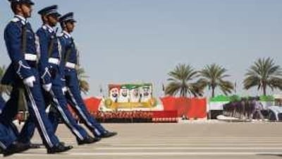 New graduates on parade yesterday: since 1988, the Abu Dhabi Police College has produced more than 2,600 officers.