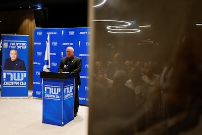 Israeli opposition leader and former military chief Gadi Eisenkot is the only opposition politician to have moved ahead of Mr Netanyahu in recent polls. Reuters