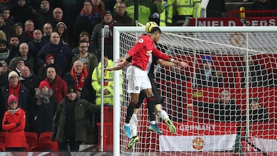 Marcus Rashford scores Manchester United's third goal against Newcastle United at Old Trafford on Boxing Day. Getty Images