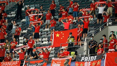 Shanghai SIPG during their Chinese Super League match against Beijing Guoan in Suzhou. AFP