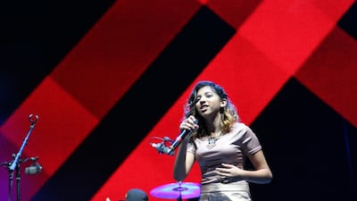 Esther Eden opens the evening with a crowd pleasing performance at Beats on the Beach. Navin Khianey for The National