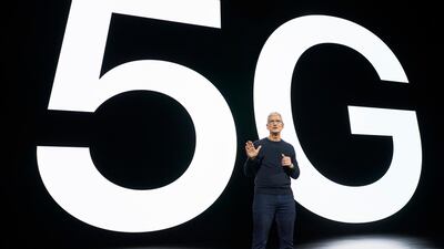 Apple CEO Tim Cook speaks about 5G. AFP