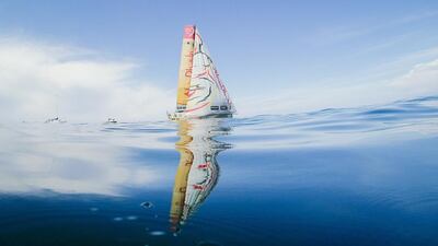 A view of Abu Dhabi Ocean Racing's Azzam at the 2014/15 Volvo Ocean Race finale on Monday in Gothenburg, Sweden after sailing 38,639 nautical miles around the world over nine months to become champions of offshore sailing's most rigorous competition. Jonathan Nackstrand / AFP