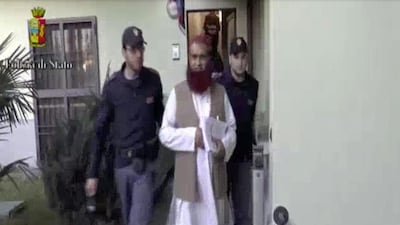 This screen grab taken from a video released on April 24 by the Italian Police shows a man suspected to be a member of an armed organisation inspired by Al Qaeda and other radical organisations. AFP Photo