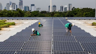 Solar panels at Istiqlal Mosque in Jakarta, Indonesia. Getty Images