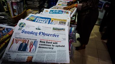 Since a takeover on October 27, Sri Lanka's Sunday Observer has taken an editorial line in favour of the new Prime Minister Mahinda Rajapaksa. Jack Moore for The National
