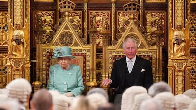 The queen and Prince Charles during the opening of parliament in December 2019. Getty