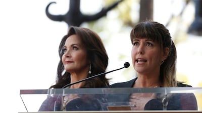 Director Patty Jenkins speaks next to Lynda Carter before unveiling her star on the Hollywood Walk of Fame. Mario Anzuoni / Reuters