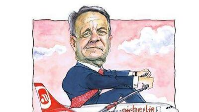 Illustration of Hartmut Mehdorn by Christopher Burke for The National