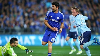 Diego Costa of Chelsea controls the ball during the international friendly match between Sydney FC and Chelsea FC at ANZ Stadium on June 2, 2015 in Sydney, Australia. (Photo by Matt King/Getty Images)