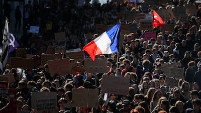 French high school and university students attend a demonstration in Nantes last week. Reuters