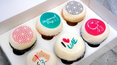 Magnolia Bakery in Dubai and Abu Dhabi has created celebratory cupcakes in honour of National Day. Choose from either chocolate or vanilla cupcakes topped with buttercream and festive decorations from falcons to camels to Arabic patterns. The cupcakes cost Dh17 each. For delivery call 04 350 5440. Courtesy of Magnolia