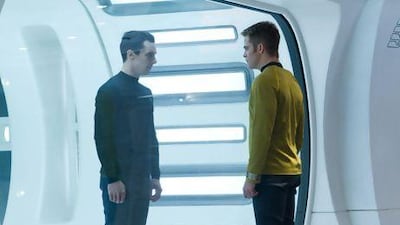 Benedict Cumberbatch, left, and Chris Pine is Kirk in Star Trek into Darkness. Courtesy Paramount Pictures / Skydance Productions