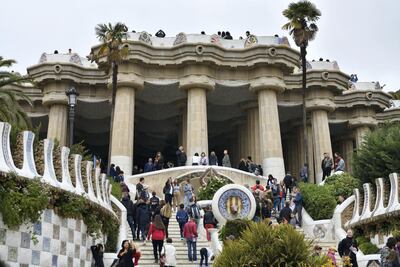 The Park Guell by Antonio Gaudi in Barcelona, Spain. Corbis via Getty Images