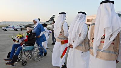 Jamal Abdelnasser is one of the injured Iraqi civilians flown to Abu Dhabi to be treated in a UAE hospital. Naser Al Wasmi / The National