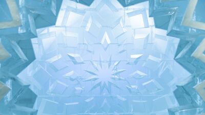 Delicate ice carvings in the Garden suite by Natsuki and Shingo Saito. Photo: Asaf Kliger