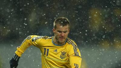 Andriy Yarmolenko and his Dynamo Kiev side will take on Chelsea in the UEfa Champions League on Tuesday. Richard Heathcote / Getty Images
