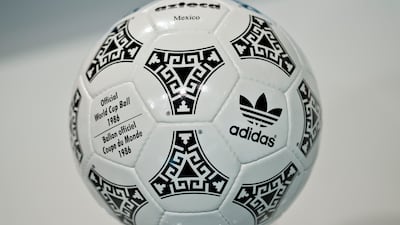 Match ball Azteca, used at the 1986 World Cup in Mexico. Getty Images