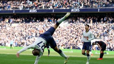 Tottenham's Lucas Moura celebrates scoring his third and Tottenham's fourth goal in a 4-0 win over Huddersfield Town at Tottenham Hotspur Stadium. Reuters